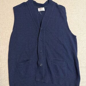 Men's Navy Blue Button-Up Vest